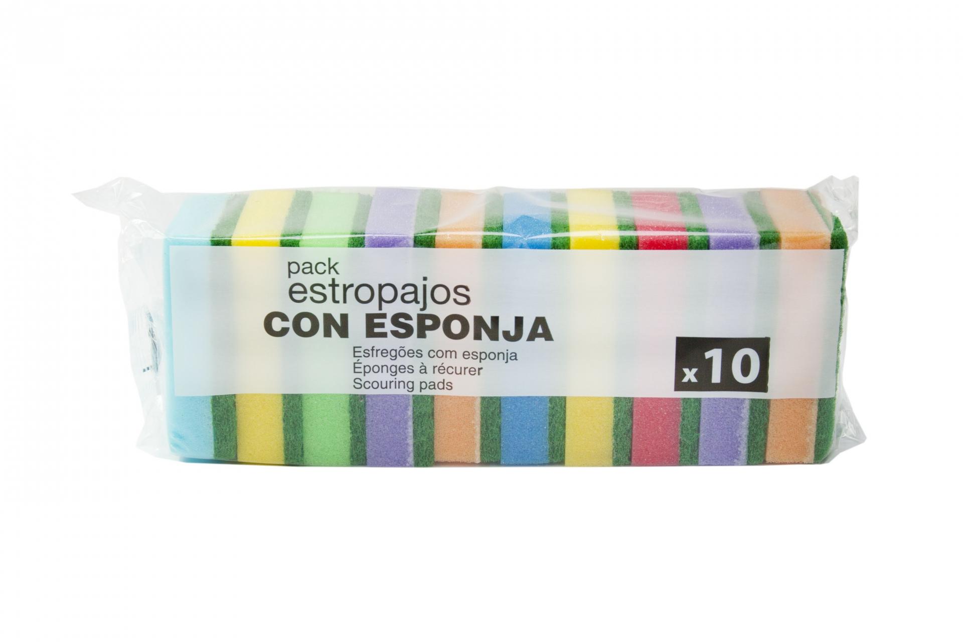 10 Estropajos Con Esponja Colores Rubic | Rozenbal Ibérica